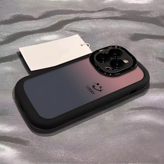 Ốp lưng IPhone 17 16 15 14 13 12 11 Pro Max XRXSMax 78 Plus Dễ thương gradient nhỏ khuôn mặt cười trường hợp điện thoại