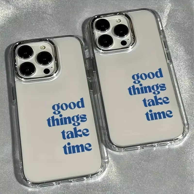 Ốp Lưng Good Things Take Time Cho Samsung S26 S23 Ultra S25 S24 FE S20 S22 S21 Plus Vỏ Mềm Trong Suốt Chống Sốc