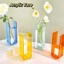 Bình Acrylic DONOVANQQ, Bình hoa hình học trong suốt, Trang trí máy tính để bàn Phong cách INS hiện đại Nhiều màu sắc Trồng hoa thủy canh