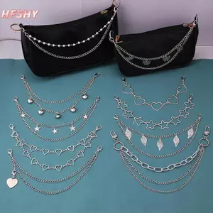 HFSHY Dây Xích Kim Loại Nhiều Lớp DIY Cá Tính Bướm Trái Tim Ngôi Sao Mặt Dây Chuyền Túi Đeo Vai Dây Xích VN