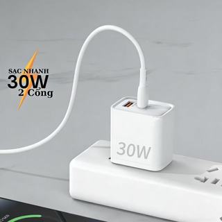 Củ sạc nhanh 30W Cốc sạc 2 cổng PD30W siêu bền có báo đèn dùng cho iP samsung oppo xiaomi