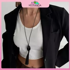 MYPANDA Thời Trang Sáng Tạo Acrylic Đính Hạt sel Mặt Dây Chuyền Dài Nelace Dành Cho Nữ Có Thể Điều Chỉnh Sợi Sáp Áo Len Dây Chuyền Trang Sức Quà Tặng.