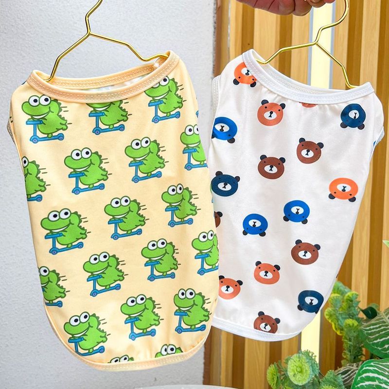 Mùa Xuân Mùa Hè Thu Vest Quần Áo Chó Nhỏ Vừa Chó Teddy Pomeranian Bichon Pháp Chiến Đấu Thú Cưng Quần Áo Phong Cách Thoáng Khí
