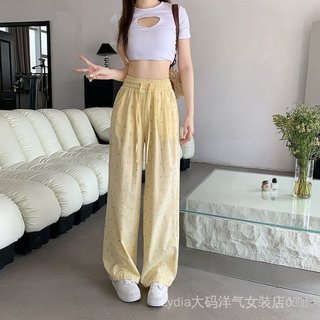 [Giảm giá 10% trong thời gian có hạn] Seckill Phong cách phương Tây Plus Size Nữ Muối biển mùa hè Soda Dopamine Họa tiết kẻ sọc chấm bi Dây rút ống rộng