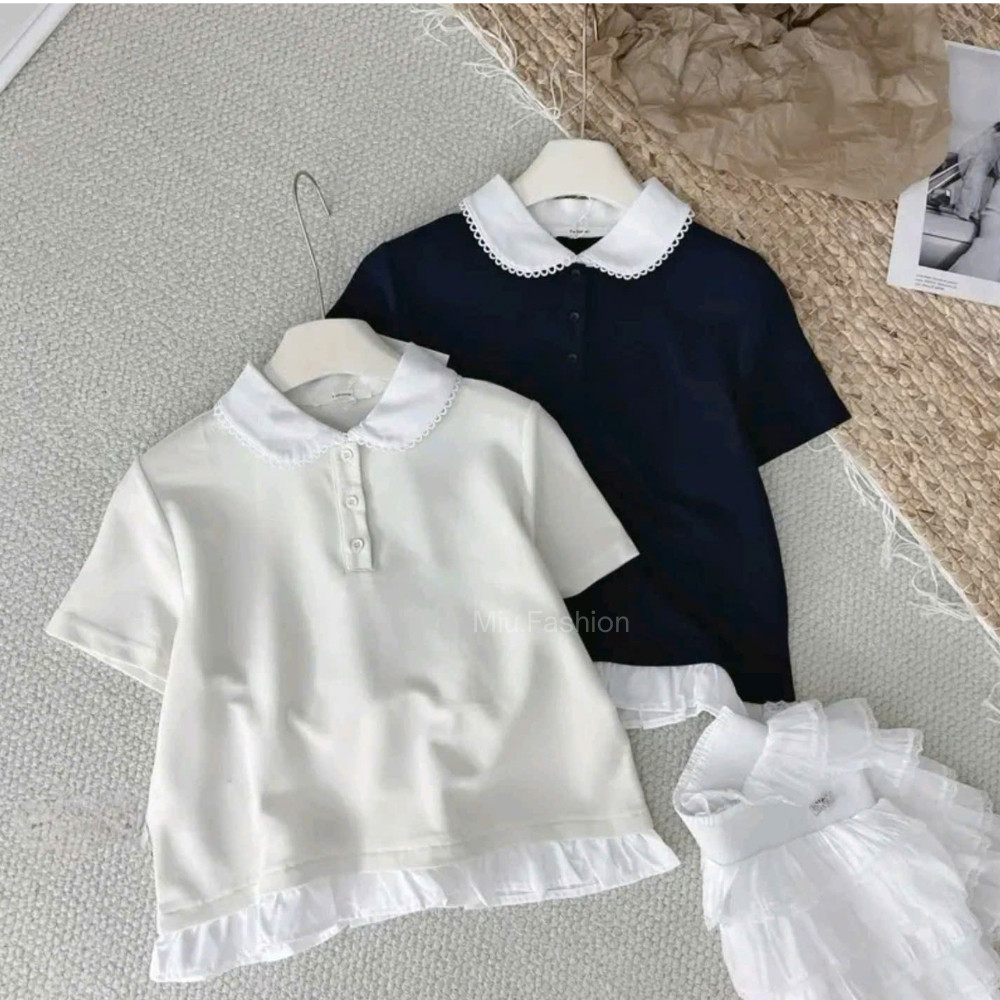 [NEW] Áo thun Polo cổ sen phối viền bèo trẻ trung, năng động, phong cách size 35-60kg  Thời Trang Nữ M152143