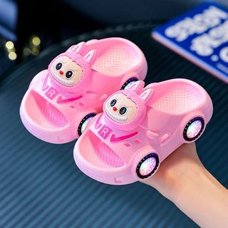 Dép trẻ em đèn LED hình xe dễ thương - dép mềm chống trượt phát sáng đi chơi