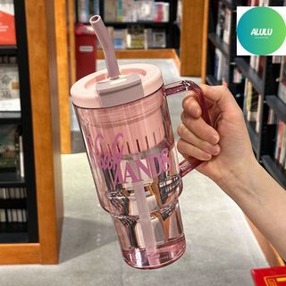 Ly Uống Nước Có Ống Hút Và Nắp Chống Tràn Dung Tích Lớn, Cốc Nước Có Tay Cầm 4 Màu – Gia Dụng Alulu