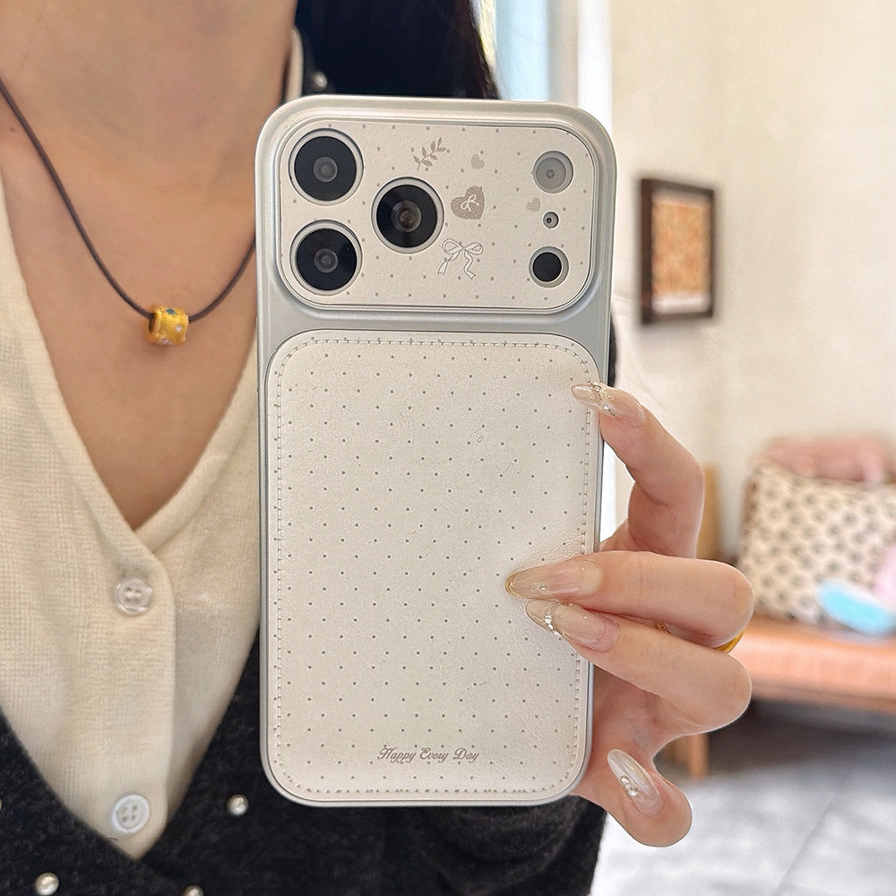 Ốp điện thoại bằng da đệm khí ren 3D cho iPhone 17 Pro Max 16 15 14 13 Vỏ bảo vệ chống sốc