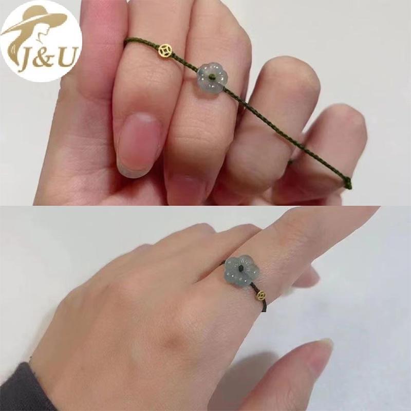 JU Thời Trang Sáng Tạo - Nhẫn và Vòng Tay Handmade Dây Bện, Có Thể Điều Chỉnh, Quà Tặng Cặp Đôi
