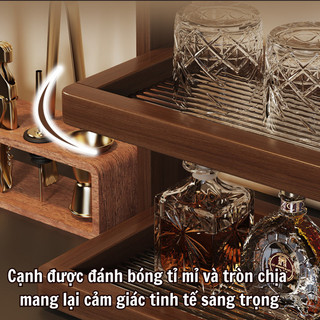 Kệ Để Ly Cốc Để Bàn Chất Liệu Gỗ Cao Cấp MAISON Kệ Để Đồ, Trưng Bày Đa Năng Nhiều Tầng Phong Cách Cổ Điển