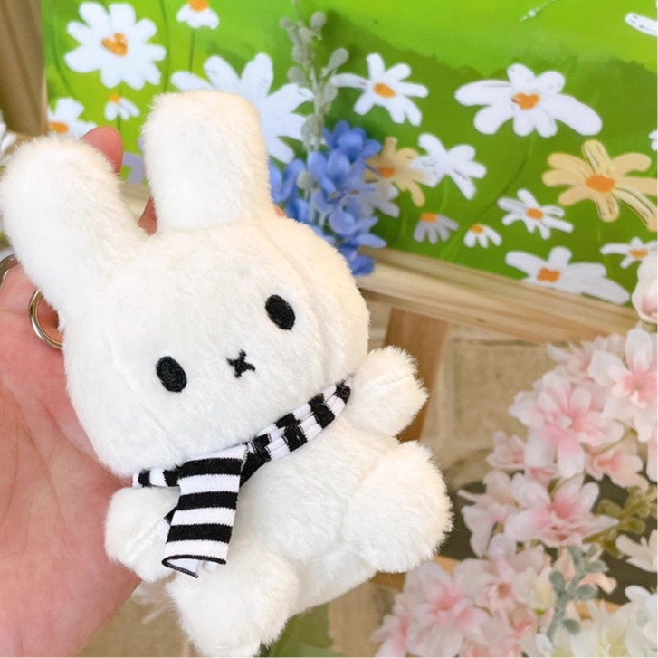 Dễ Thương Sang Trọng Khăn Miffy Thỏ Búp Bê Móc Khóa Mặt Dây Chuyền Sinh Viên Cô Gái Túi Hoạt Hình Trang Trí Mặt Dây Chuyền Quà Tặng Sinh Nhật