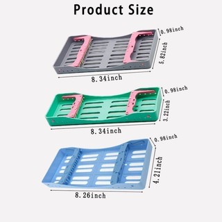 Thiết Bị Nhựa Nha Khoa Hộp Khử Trùng Khay Khử Trùng Dụng Cụ Nha Khoa Khử Trùng Đặt Đĩa Bộ Dụng Cụ Giá Đỡ 5 / 7 / 10 Khe
