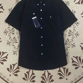 Áo sơ mi tay ngắn cao cấp với logo ngựa thêu, bằng cotton nguyên chất, phù hợp cho nam và nữ