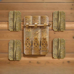 Trung Quốc Cổ Tủ Quần Áo Tủ Sách Cửa Trên Tủ Tất Cả Các Phụ Kiện Đồng Cổ Điển Nội Thất Đồng Nguyên Chất Bản Lề Retro Đồng Tay Cầm