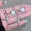 <![Mina] Bông Tai Ngôi Sao và Trái Tim Đá Opal Phong Cách Punk Y2K - Quà Tặng Dự Tiệc Charming