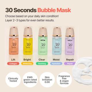 Menokin's style 30 Seconds Bubble Mask Glass Skin Bubble Mask for Moisturizing