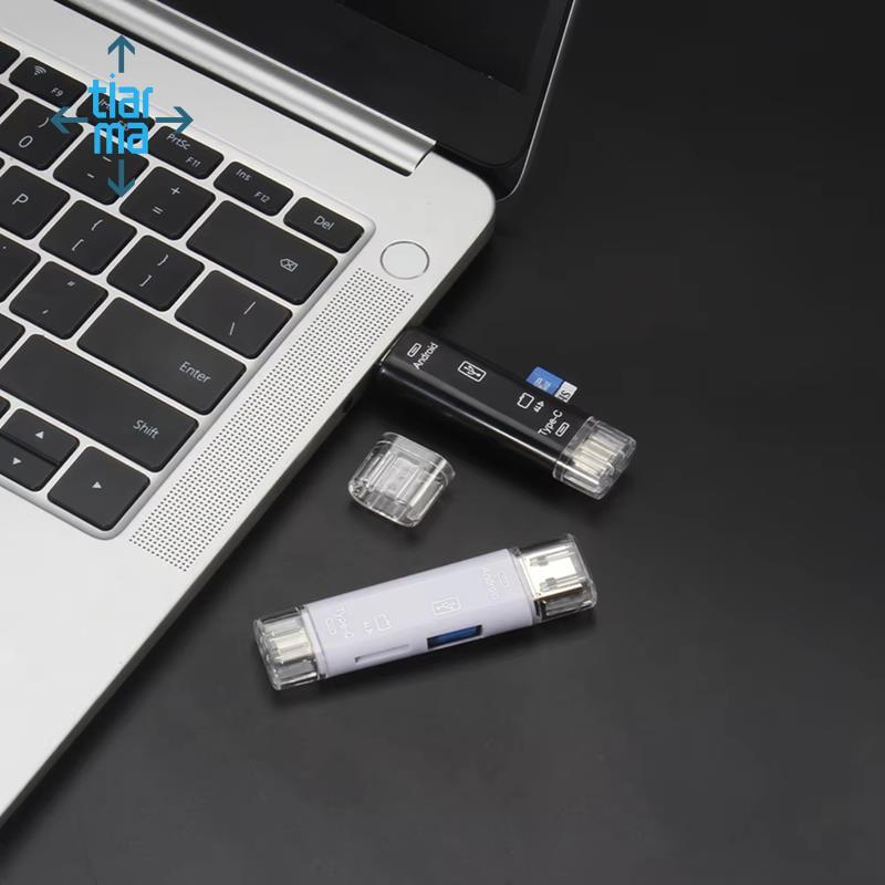 Đa Năng Cho Android Cho Máy Tính USB 3.0 Loại C USB Micro USB SD TF Đầu Đọc Thẻ Nhớ Dock OTG Loại C Adapter Trắng