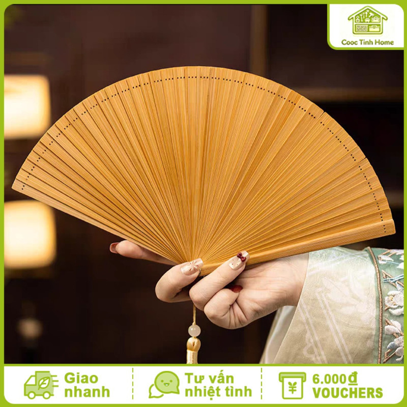 Quạt Tre Cầm Tay - Thiết Kế Gấp Gọn, Tua Rua Trang Trí, Lý Tưởng Làm Đạo Cụ Ảnh, Phụ Kiện Thời Trang & Quà Tặng Độc Đáo