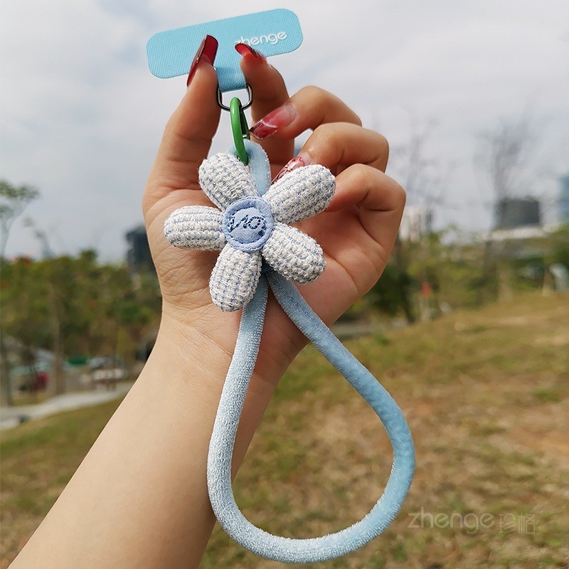 Dây Điện Thoại Di Động Nữ Cổ Tay Ngắn ins Đơn Giản Thời Trang Hoa Flannel Mạnh Mẽ Bền Thoải Mái Không Mạnh Ngoài Trời