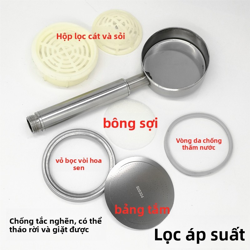 bộ vòi sen tăng áp inox 304,Mặt Sen Thiết Kế Hỗ Trợ Tăng Áp,Phối Với Dây Và Cài Cùng Màu,chịu nhiệt độ cao