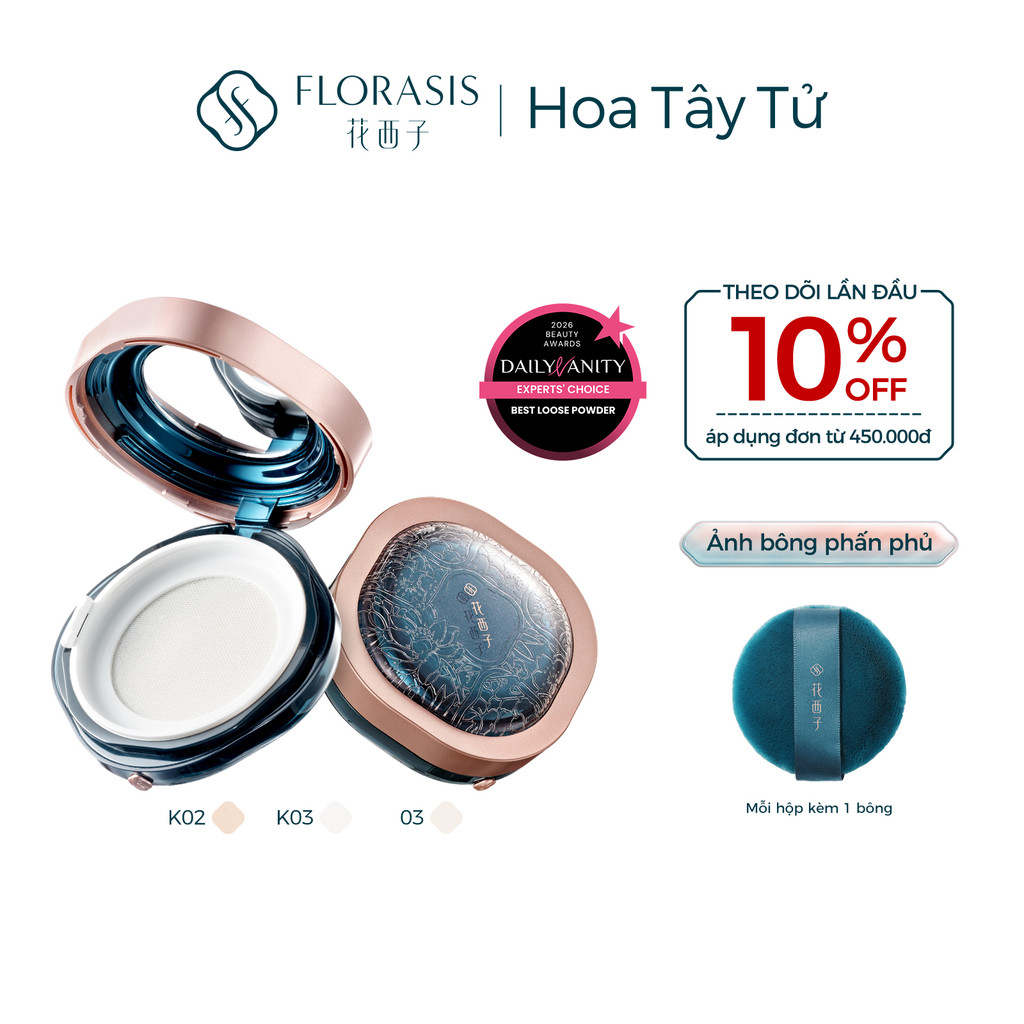 Florasis ( Hoa Tây Tử) Phấn Phủ Dạng Bột Fairy Peach Blossom  – Hạt Phấn Siêu Mịn, Kiểm Soát Dầu, Lâu Trôi & Lớp Nền Lì Tự Nhiên 8.5g