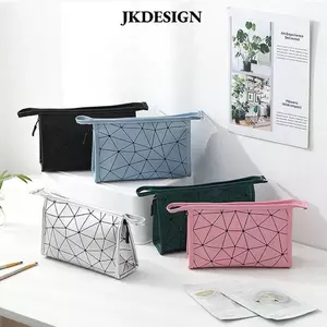 Túi trang điểm JKDESIGN, Lưới dây đeo có thể tháo rời PU Make Brush Organizer, Di động với 2 túi vệ sinh chống nước có túi lưới nhỏ dành cho du lịch