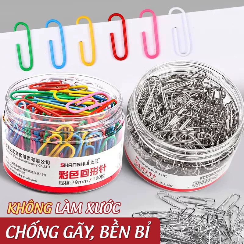 Ghim kẹp giấy vòng mini kim loại – Bộ 100/200 chiếc tiện lợi, đồ dùng văn phòng phẩm thiết yếu
