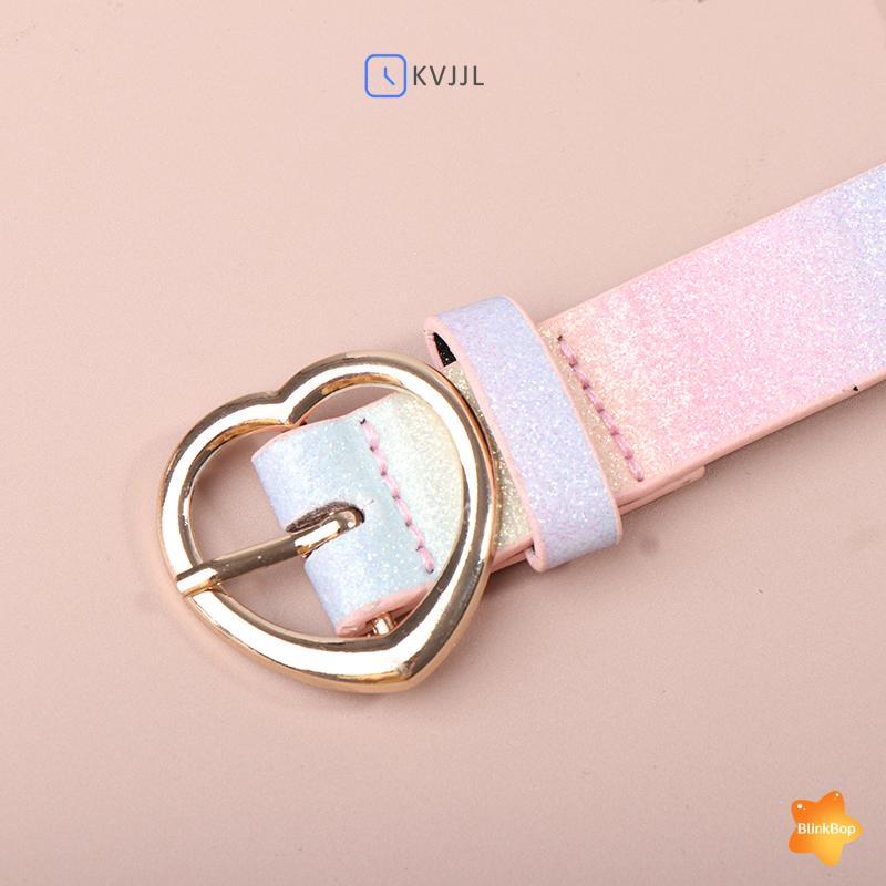 Thắt lưng trẻ em bé gái PU nhiều màu, đầm công chúa, quần jean, trái tim tình yêu