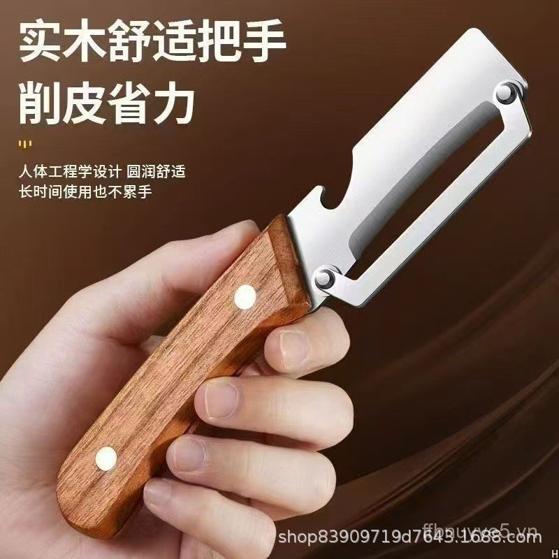 Máy gọt vỏ đa chức năng cho trái cây, rau củ, dứa, mía; kèm dụng cụ mở chai OQ54