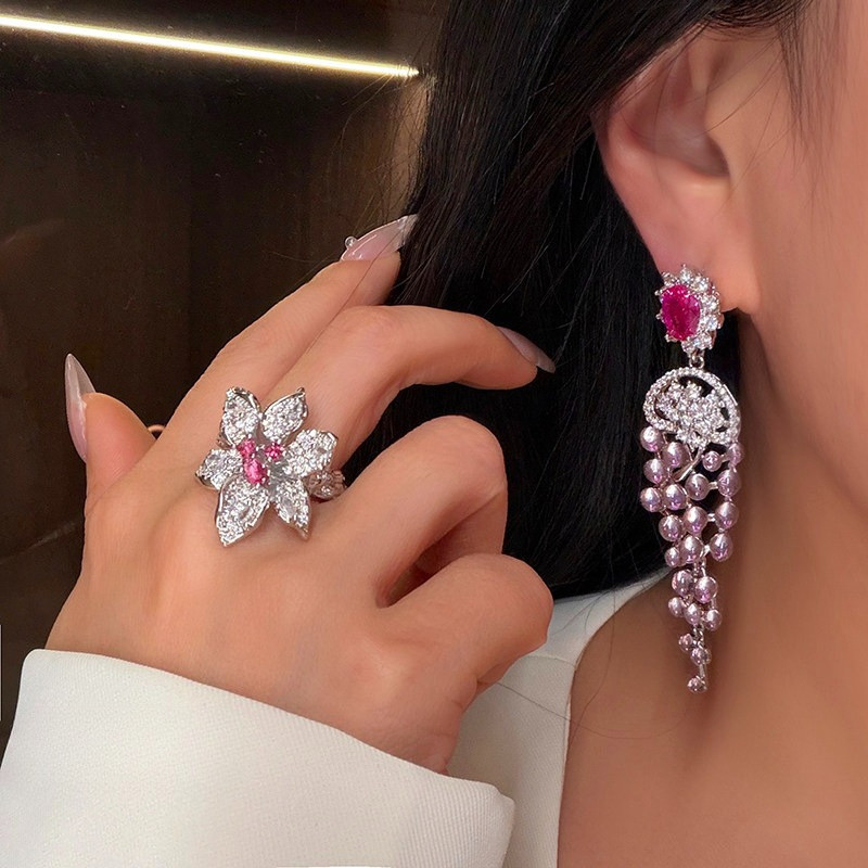 Thời trang Hàn Quốc sang trọng - Bông tai dài zircon phong cách mới, tinh tế