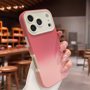 Ốp điện thoại cảm giác da gradient màu cho iPhone 17 Pro Max 13 14 15 16 pro max Bao gồm tất cả bảo vệ ống kính máy ảnh vỏ mềm Vỏ bảo vệ vỏ điện thoại