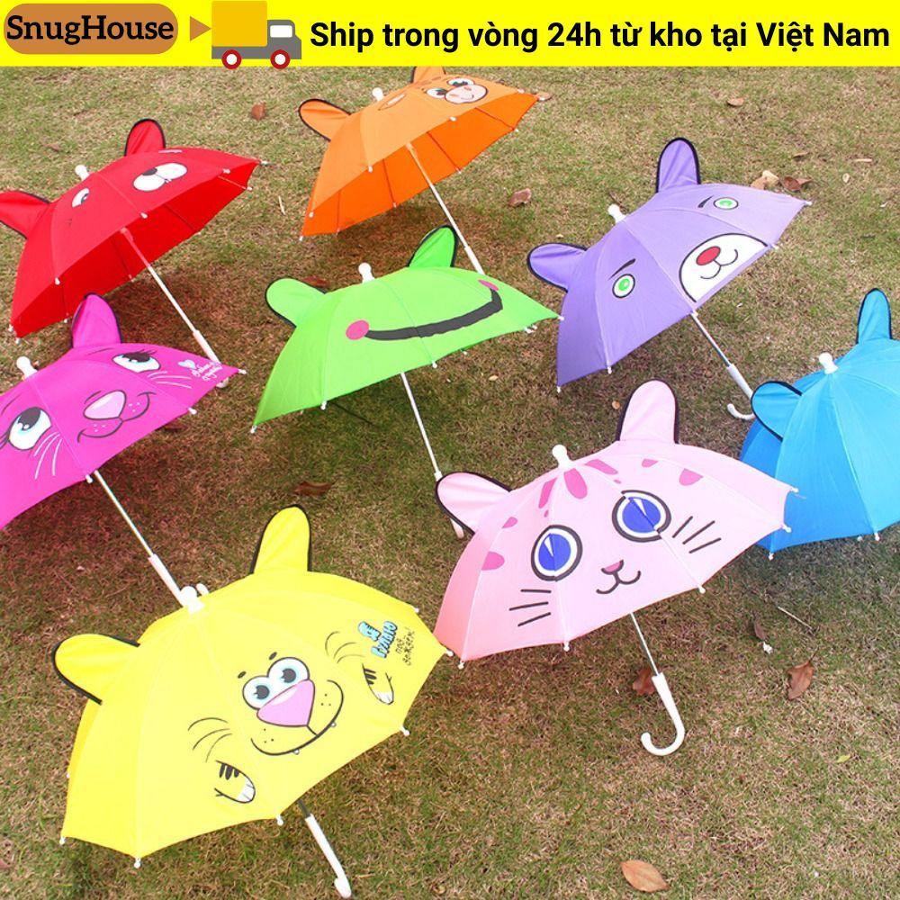 SNUGHOUSE Ô Mưa Cho Bé Nhiều Màu, Tay Cầm Dài, Hình Hoạt Hình Dễ Thương Phù Hợp Ngày Mưa