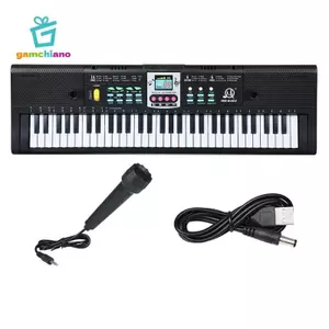 Bàn phím đàn Piano điện 61 phím Nhạc cụ di động để giảng dạy có micrô cho trẻ em Luyện tập tại nhà