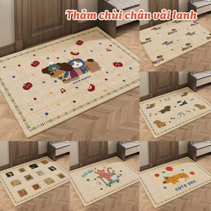 Thảm Lau Chân Nhà Tắm Vải Lanh Thấm Nước Tốt, Không Bám Bụi, Có Thể Cắt Tùy Ý, Chống Trơn Trượt DINO