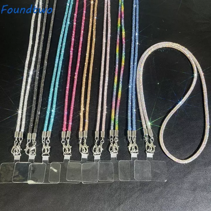 FOUNDTWO Dây buộc điện thoại kim cương giả lấp lánh, Dây treo dây đeo chéo Dây điện thoại di động, Dây đeo điện thoại di động Bling Bling Chống mất Dây điện thoại di động chống rơi Phụ nữ / Phụ nữ / C