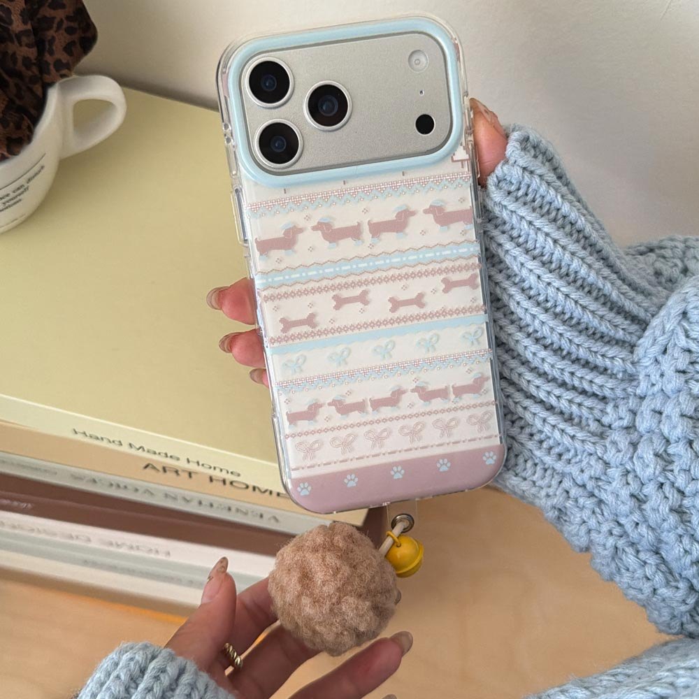 Ốp Lưng Cứng Tương Thích Với iPhone 13 14 14Pro 14ProMax 15 15Pro 15ProMax 16 16Pro 16ProMax 17 17Pro 17ProMax Vỏ Họa Tiết Xúc Xích Chó