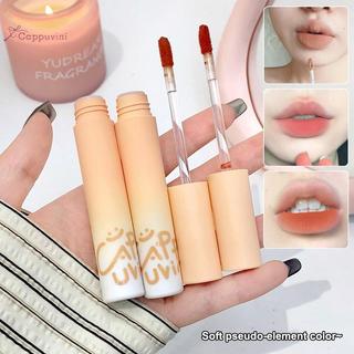 Bí Ngô Mai Môi Bùn Nhung Lip Cream Matte Họa Tiết Son kem Lớp Phủ Màu Hoa Hồng Cam Son Bóng Tint Mỹ Phẩm