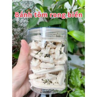 Bánh ăn dặm tôm rong biển hữu cơ tách muối ( cho bé từ 7-8m) hộp 300ml ( không phải 300gr vì bánh nhẹ xốp)