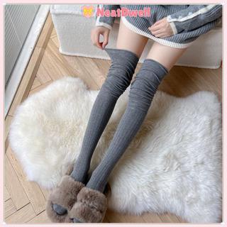 Quần đùi NEATDWELL, vớ cotton cao quá đầu gối, quần legging giữ nhiệt thời trang mùa đông