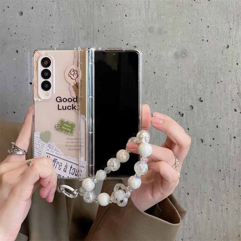 Vintage Hoa Hồng Báo Ốp Lưng Điện Thoại Thích Hợp Cho Samsung Galaxy ZFold7 zfold6 Dây Gấp Vỏ Cứng Cho Z Fold 7 6 5 5G Vỏ Bảo Vệ