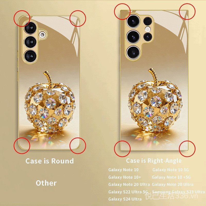 Kim Cương Giả Vàng Thích Hợp Cho Samsung S25Edge Kính Cường Lực Ốp Lưng Điện Thoại s26ultra / s24 Vỏ Bảo Vệ