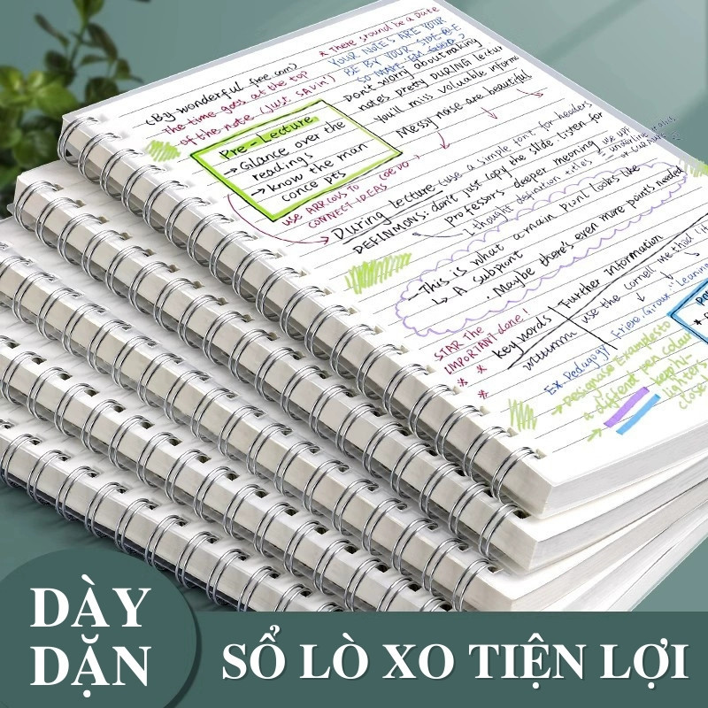 Sổ Lò Xo A5 PP Trong Suốt 160 Trang – Sổ Tay Ghi Chép Kẻ Caro Basic, Dùng Học Tập & Làm Planner