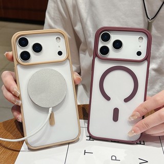 Ốp lưng iPhone trong suốt chống sốc hỗ trợ sạc từ tính không ố vàng cho iPhone 13 14 15 16 17 Pro Max 17 Air
