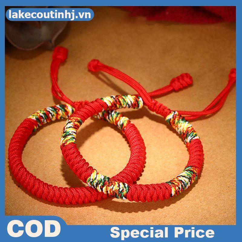 Lu Tây Tạng Phật Giáo Vòng Tay May Mắn Unisex Có Thể Điều Chỉnh Vua Nút Dây Đỏ Vòng Tay Dành Cho Nam Nữ Cặp Đôi Pulsera tinhj