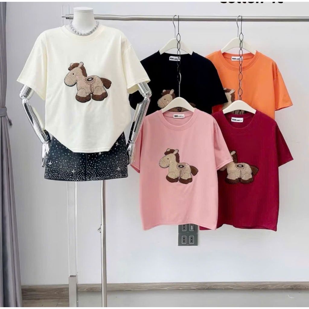 ÁO THUN COTTON 4 CHIỀU MỀM HÌNH CON LỪA  FORM (35 - 55KG ) -quanao94