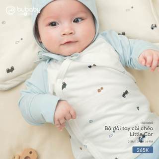 Bubaby IBB110802, SBB1108BG  Bộ dài tay cài chéo  Little Car 🔅 cho béT1.3