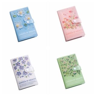FASHIONEXPRESS Nút Sổ tay để kiếm tiền, Sổ tay ngân sách tiền mặt nước chống văng in hoa, Sổ tay tiết kiệm kế hoạch hàng ngày Phong bì tiền mặt PVC Sách tiết kiệm 50 tờ