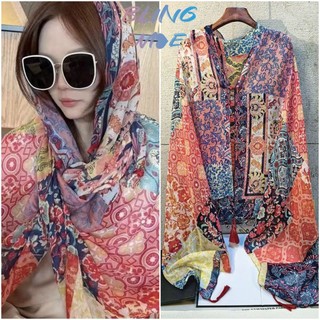 Cảm Nhận Không Gian Mùa Hè Với Khăn Choàng Lụa Mỏng Chống Nắng, Phù Hợp Du Lịch Đi Biển
