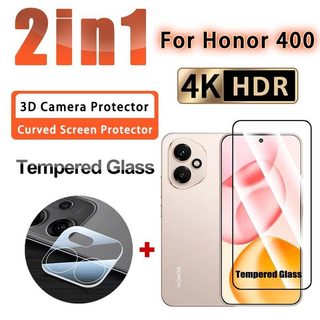 Phim Kính Cường Lực 2 TRONG 1 Honor 400 Full Cover Kính Cho Honor 400 Pro 200 Smart Lite X9D X9C Smart X7a X7b X7c X7D 5G 4G Phim 3D Bảo Vệ Camera & Bảo Vệ Màn Hình