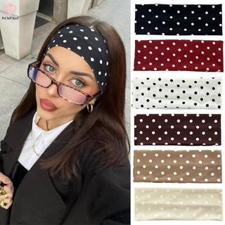 Băng Đô Quấn Tóc Nữ Co Dãn, Họa Tiết Chấm Bi Phong Cách Retro Bohemian, Thích Hợp Cho Thời Trang Và Tập Luyện